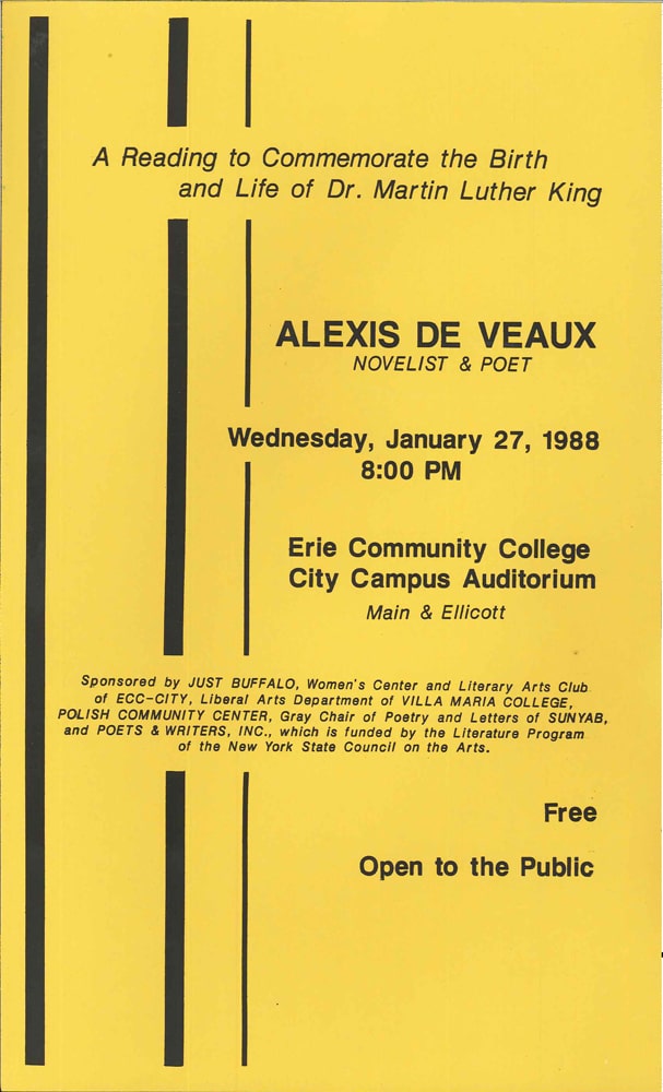 Alexis Deveaux 1988 - History - Just Buffalo Literary Center