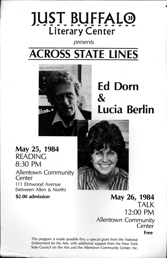 Ed Dorn and Lucia Berlin 1984 - History - Just Buffalo Literary Center