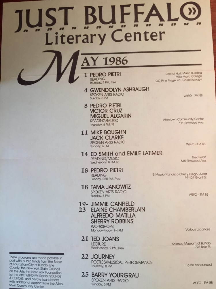 Spoken Arts Radio May 1986 - History - Just Buffalo Literary Center