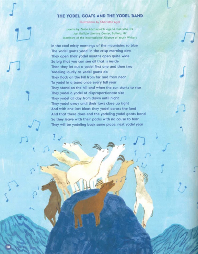 "The Yodel Goats and the Yodel Band" by Zelda appears in Issue #16: Music of Illustoria