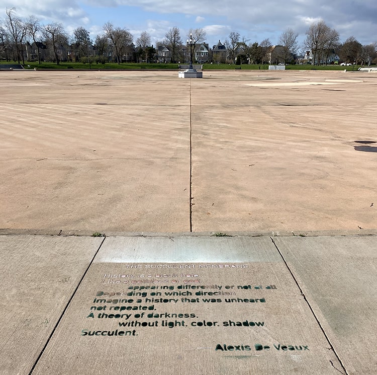 Alexis De Veaux sidewalk poem MLK Park 2