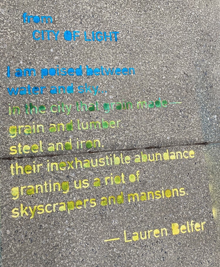 Lauren Belfer sidewalk poem at Buffalo Seminary