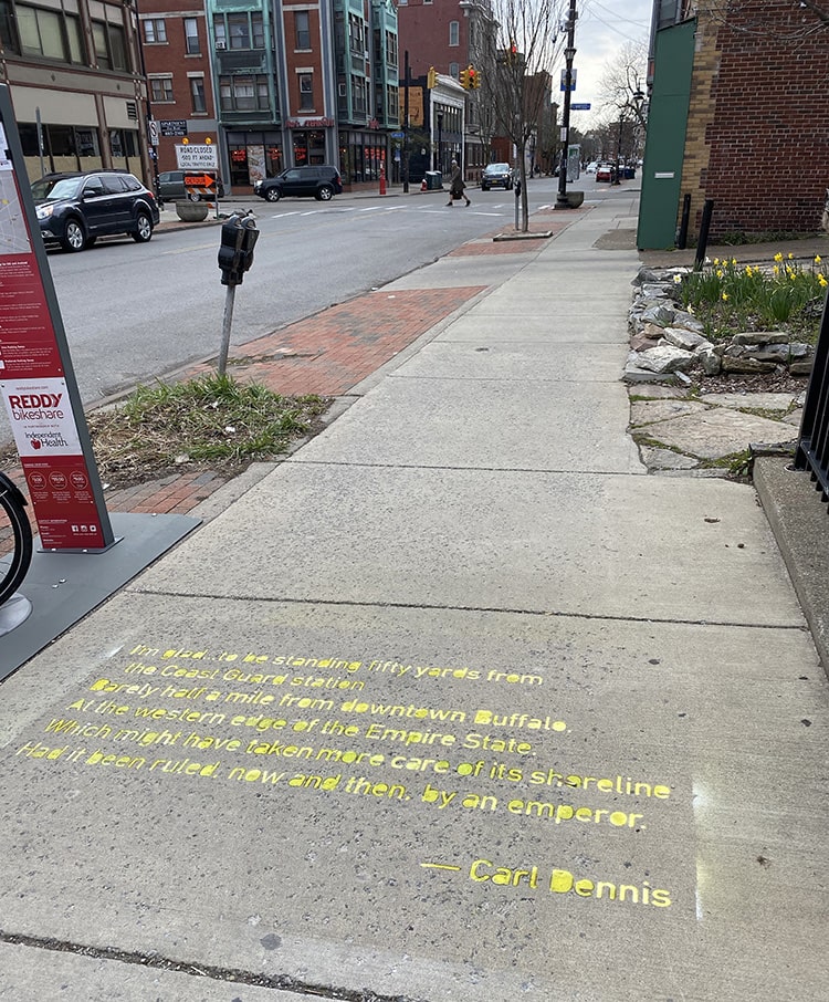 Carl Dennis sidewalk poem in Allentown