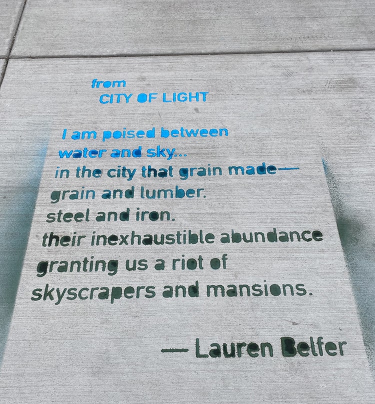 Lauren Belfer sidewalk poem at Hertel Avenue