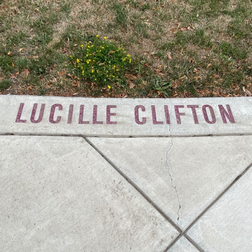 14 - Lucille Clifton's Name Written in Stone - Reading Park 2022 - Dream Delivery Service - Just Buffalo Literary Center