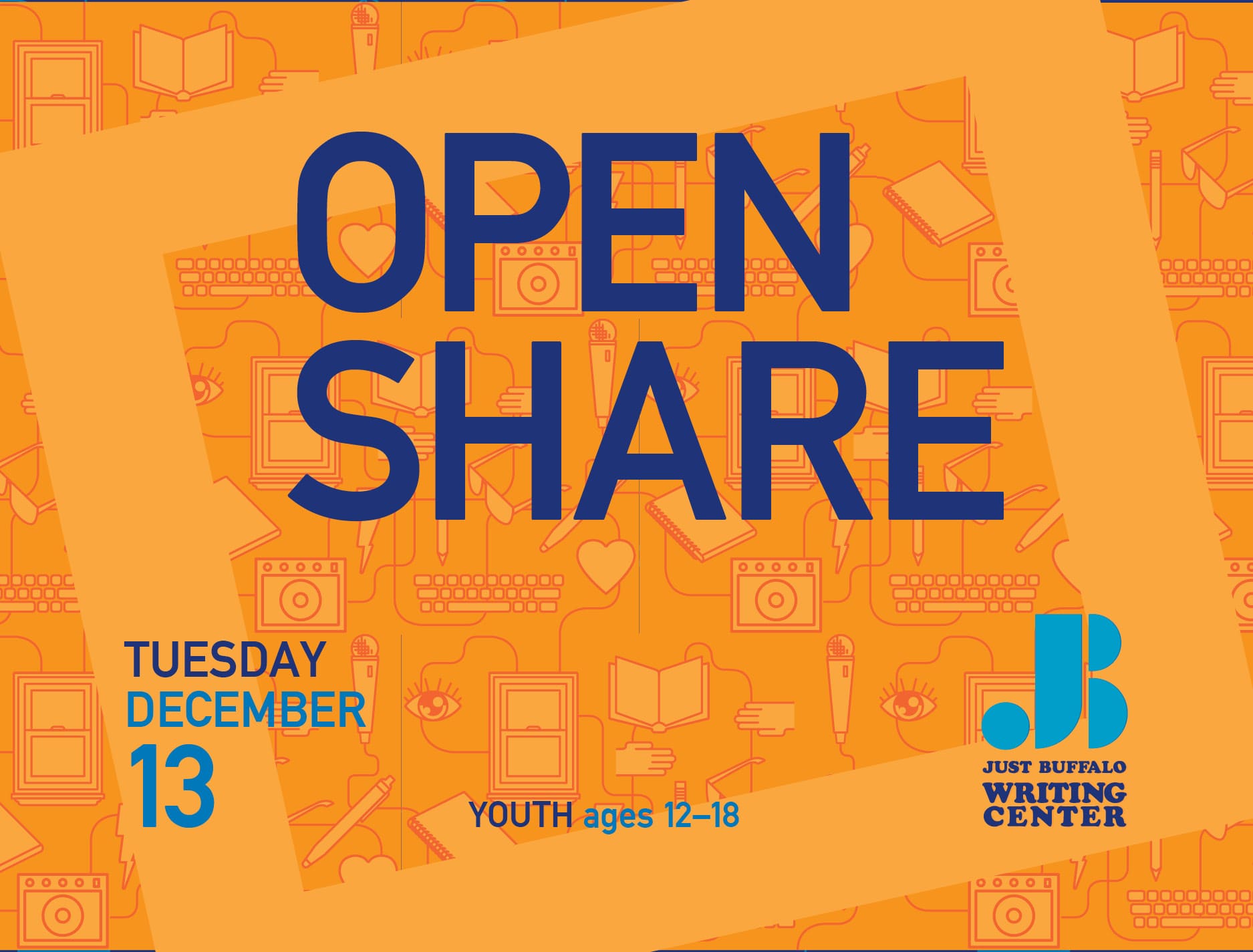 Open Share on December 13, 2022 at the Just Buffalo Writing Center