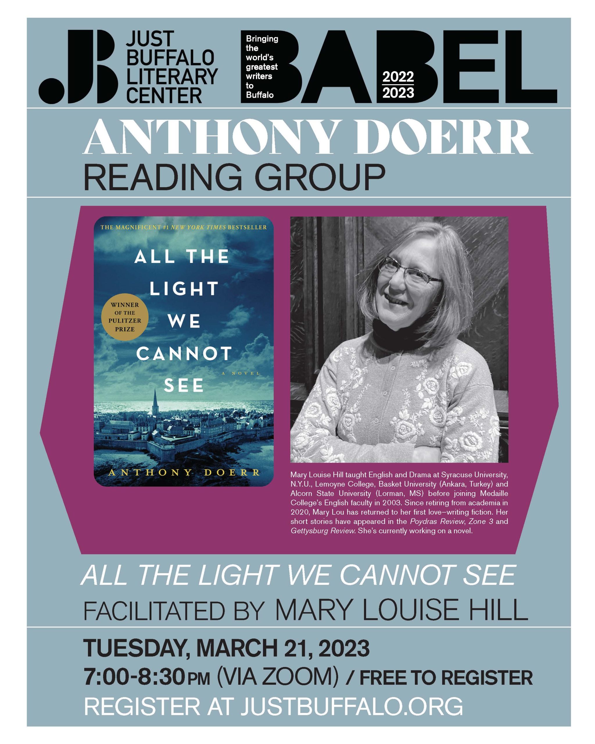 BABEL virtual reading group with Mary Louise Hill