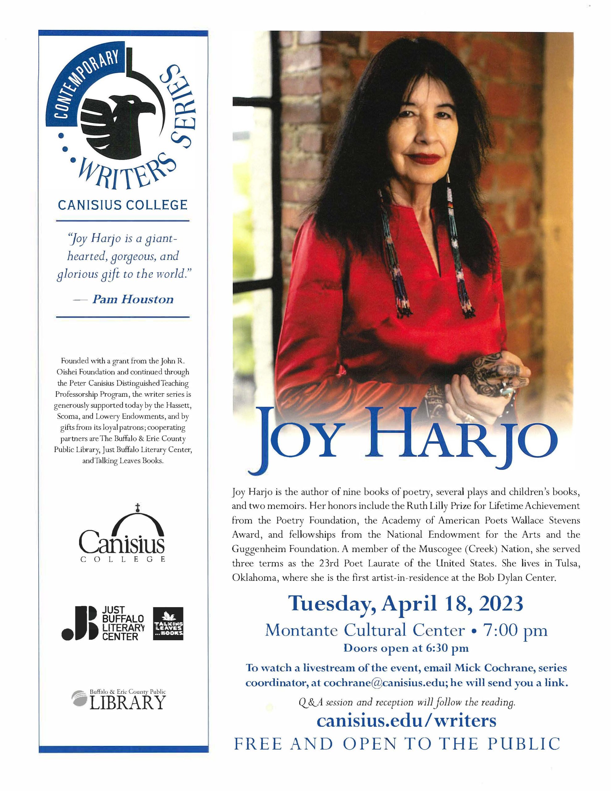 Joy Harjo at Canisius April 18, 2023