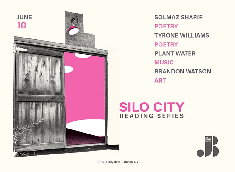 Silo City Reading Series June 10, 2023 featuring Solmaz Sharif, Tyrone Williams, Plant Water, Brandon Watson