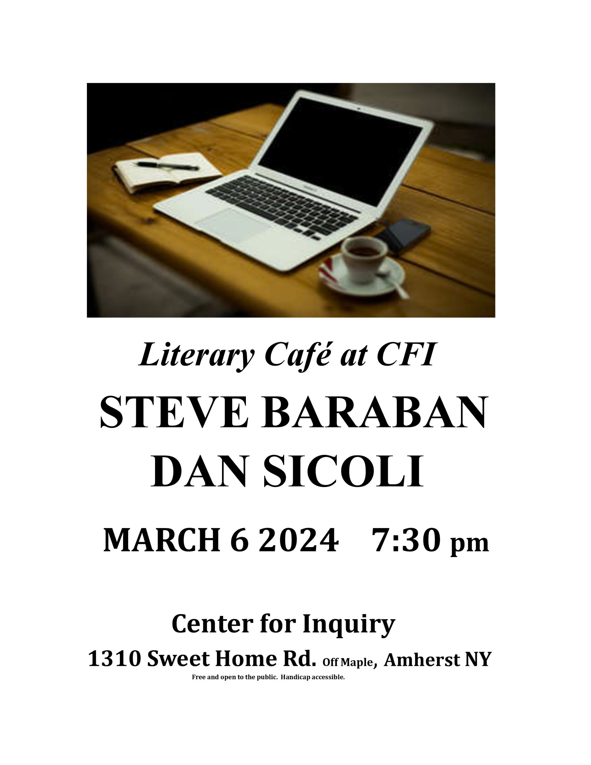 Literary Café at CFI March 6, 2024