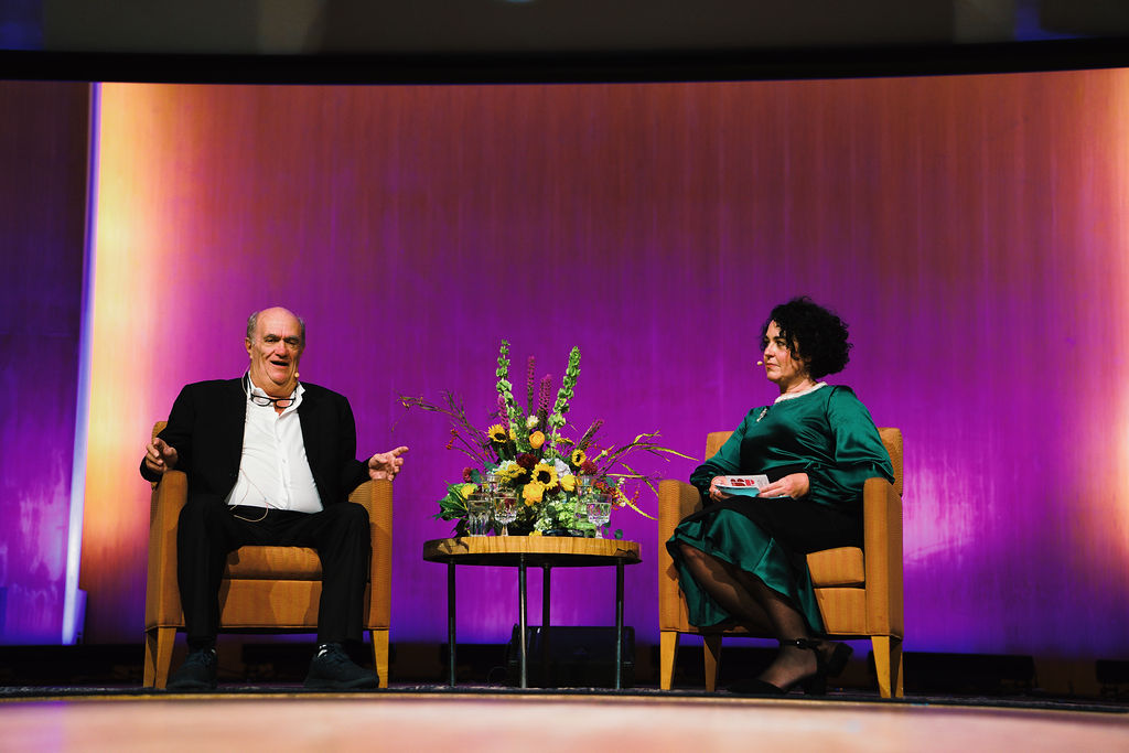 Colm Tóibín in conversation with Barbara Cole photo credit Pat Cray