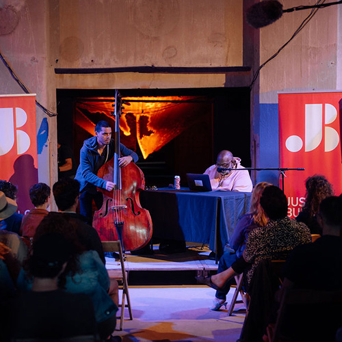 Brandon Lopez Fred Moten performing at the 06152024 Silo City Reading photo credit Pat Cray 500x500 Brandon Lopez Fred Moten performing at the 06152024 Silo City Reading photo credit Pat Cray 500x500