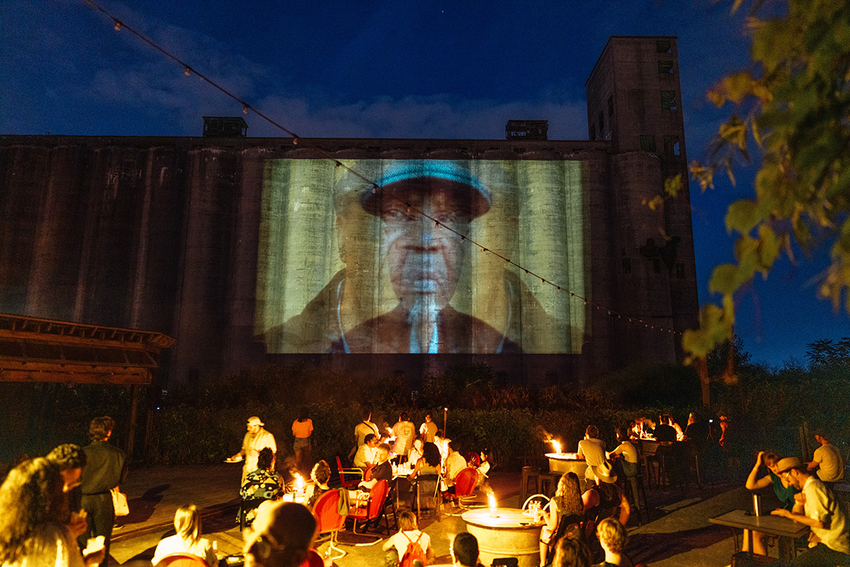 Crystal Z Campbell film still "A Motion for All Beginnings" projected at the July 26, 2025 Silo City Reading Series photo credit Pat Cray