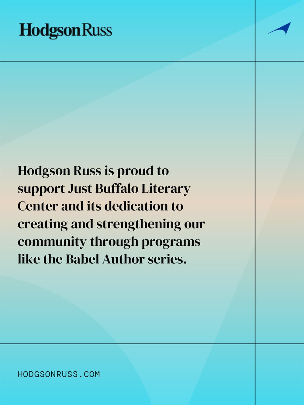 Hodgson Russ BABEL Ad 2025 - Just Buffalo Literary Center