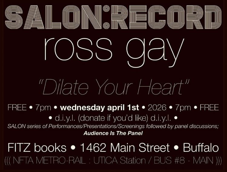SALON Record - Dilate Your Heart - Ross Gay In Gratitude - April 1, 2026 - Fitz Books and Waffles