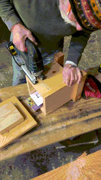 Robert Sturm building gratitude boxes