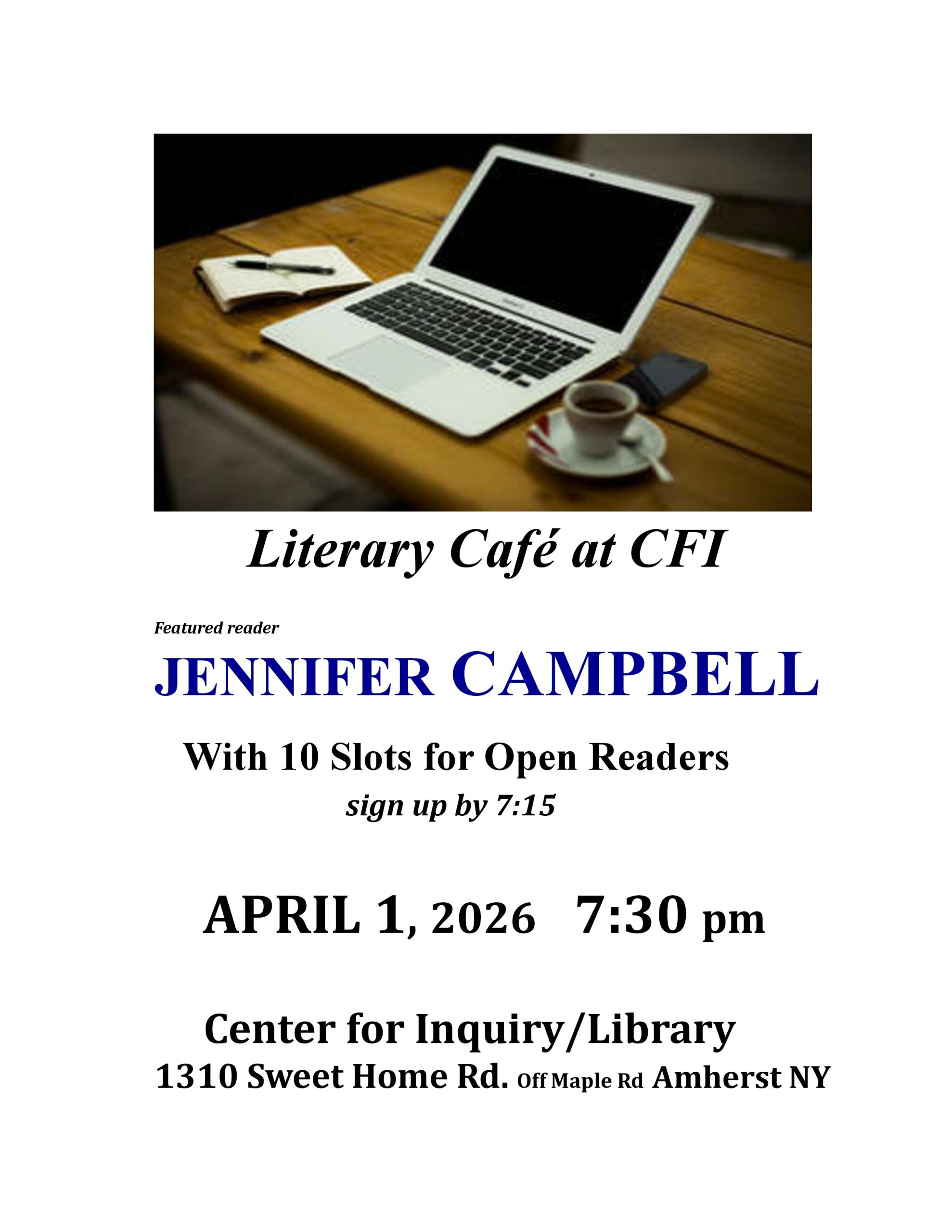 Literary Café at CFI April 2026
