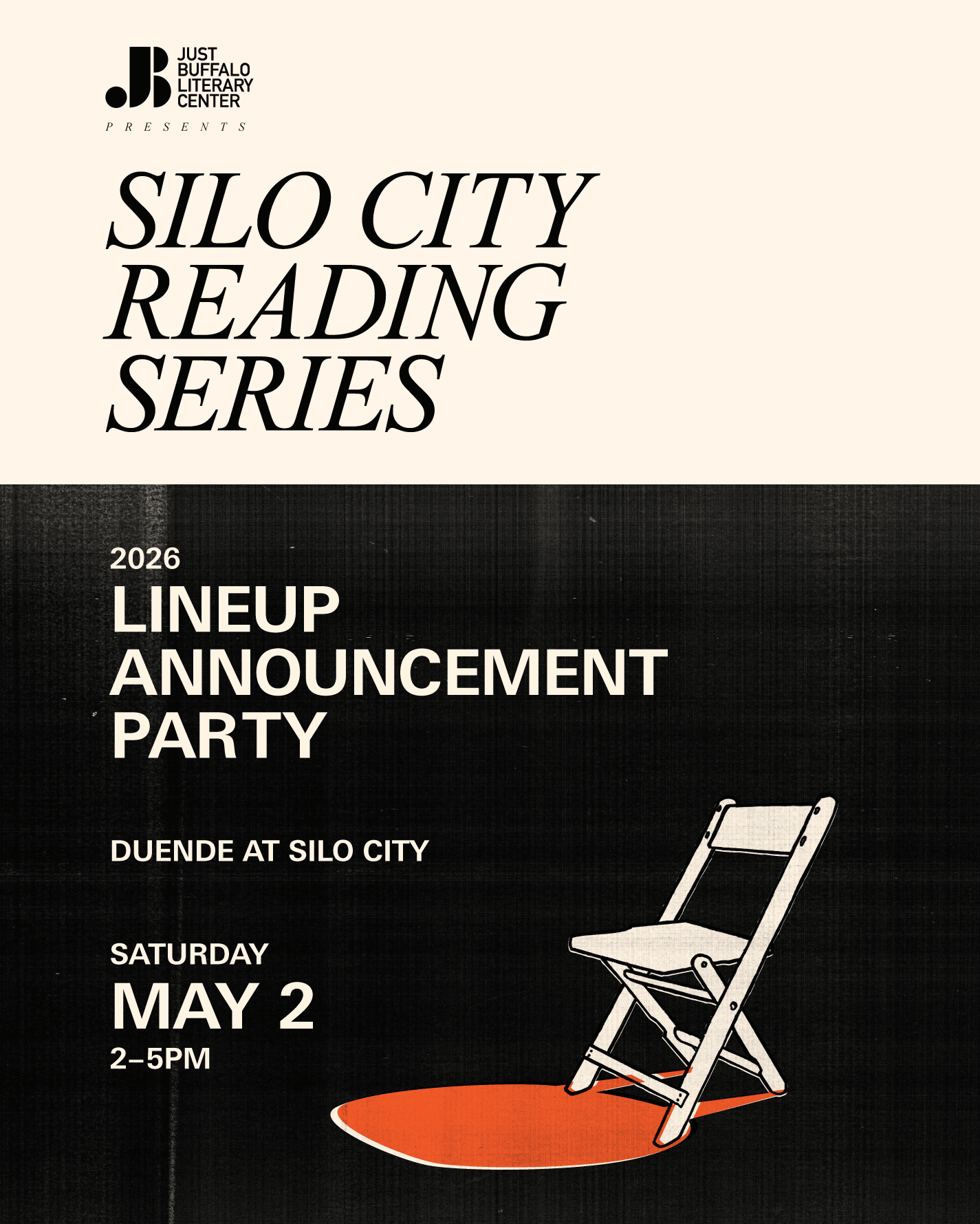 Silo City Reading Series Announcement Party May 2, 2026 2-5pm