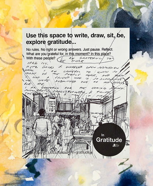 Drawing of Fitz Books + Waffles In Gratitude Project April 2026