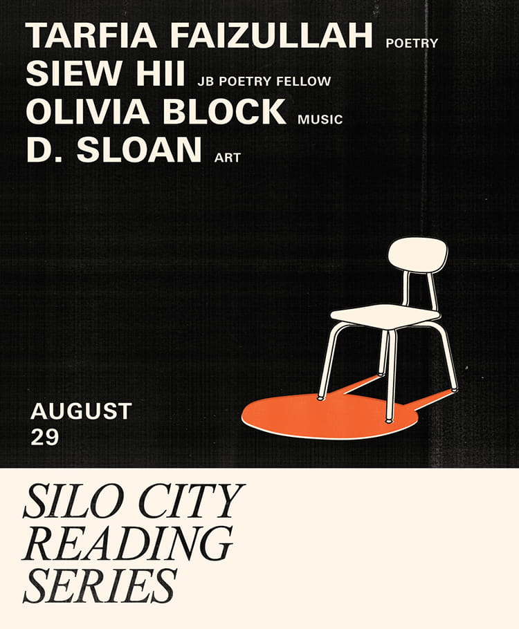 Silo City Reading Series - August 29 2026 - Tarfia Faizullah - Siew Hii - Olivia Block - D. Sloan - Just Buffalo Literary Center