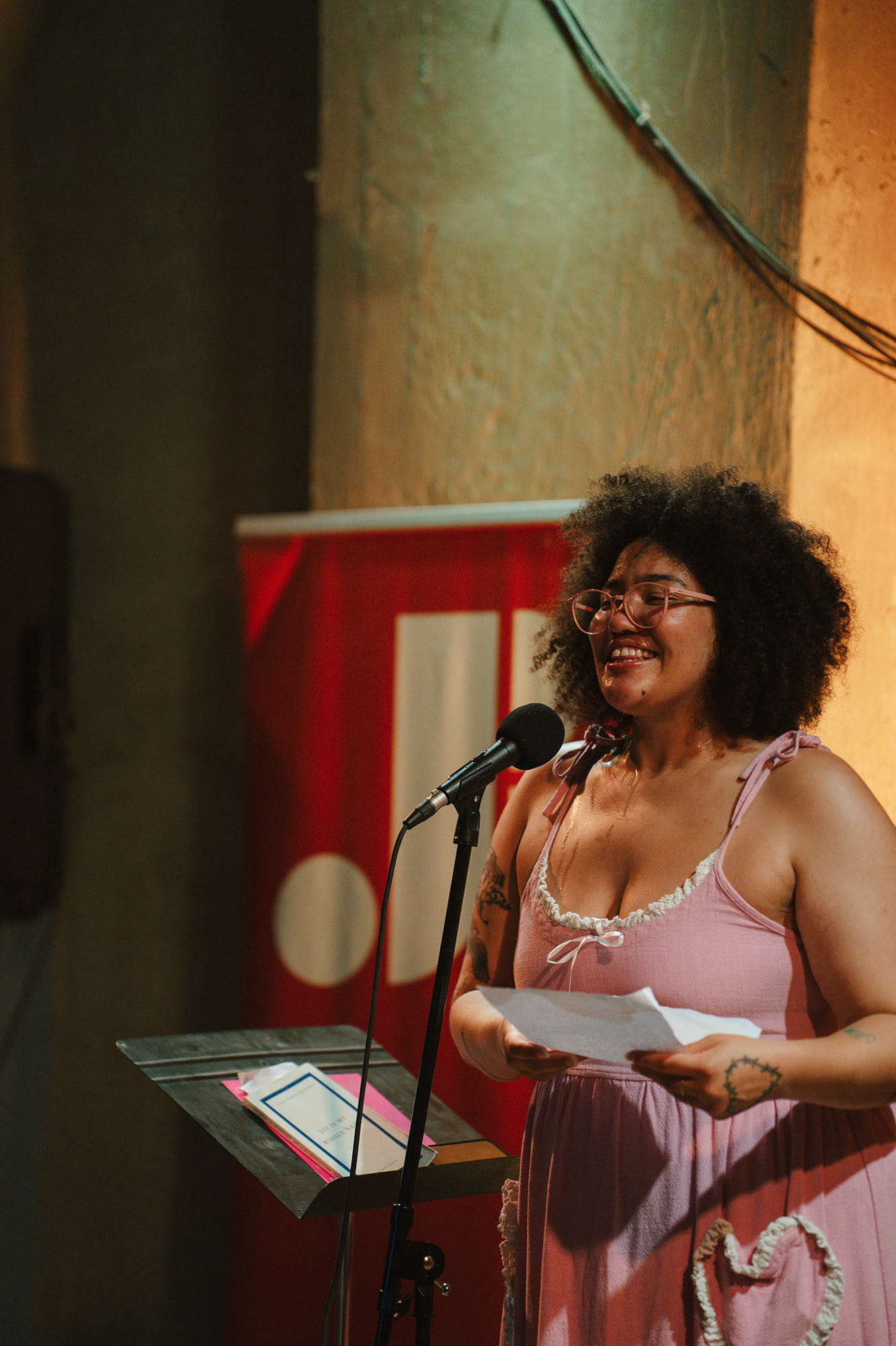 Sasha Debevec-McKenney reading at the Silo City Reading Series // photo credit Pat Cray